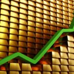 Lingots d'or physique alignés dans les coffres d'une banque centrale pour les réserves de change.