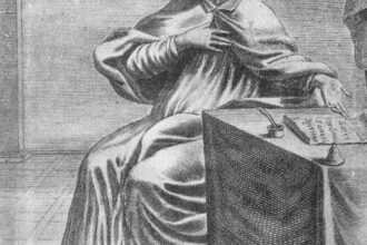 Portrait imaginaire de Guy de Montpellier, fondateur de l’Ordre du Saint‑Esprit, figure de la charité médiévale et de l’hôpital du Moyen Âge.