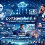 Visuel illustrant Portagesalarial.ai, la nouvelle filiale technologique d’Umalis Group, mettant en avant une plateforme de portage salarial automatisée par IA et dédiée à la performance, la conformité et l’optimisation des revenus des consultants.