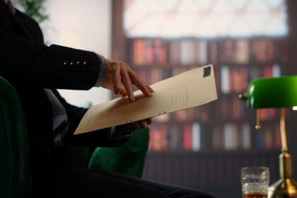 Un bureau de renseignement moderne, éclairé par la lueur bleutée d’écrans affichant cartes mondiales, flux de données et réseaux numériques, avec des analystes concentrés travaillant dans l’ombre.