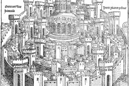 Vue de la forteresse de Jérusalem, dite Tour de David, montrant ses murailles médiévales et son rôle stratégique durant les Croisades en Terre sainte.