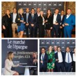 Photographie de Corinne Calendini lors de la cérémonie des Awards de la Gestion Privée, dans un cadre élégant à la Place Vendôme.