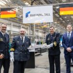 Découpe du premier acier du troisième bâtiment de soutien de flotte classe 424 sur le chantier naval de Wolgast