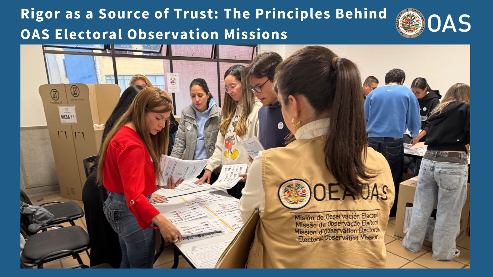 Observateurs de l’OEA supervisant le déroulement du scrutin au Pérou lors des élections de 2026.