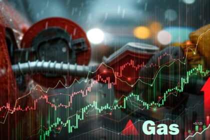 Graphique montrant la hausse des prix du pétrole, du gaz et de l’électricité entre 2021 et 2024, illustrant l’impact du choc énergétique sur l’économie et les marchés financiers.