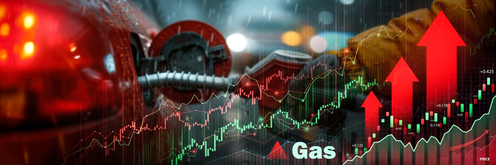 Graphique montrant la hausse des prix du pétrole, du gaz et de l’électricité entre 2021 et 2024, illustrant l’impact du choc énergétique sur l’économie et les marchés financiers.