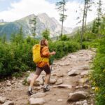 Randonneurs parcourant un sentier estival en France, au cœur de paysages naturels variés entre montagnes, littoral et forêts.