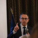 Bruno Retailleau lors d’une intervention publique, après sa désignation comme candidat des Républicains pour l’élection présidentielle de 2027.