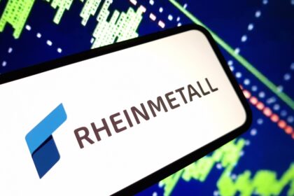 Graphique montrant la progression de l’action Rheinmetall sur le DAX, dans un contexte de tensions géopolitiques et de renforcement de la défense européenne.
