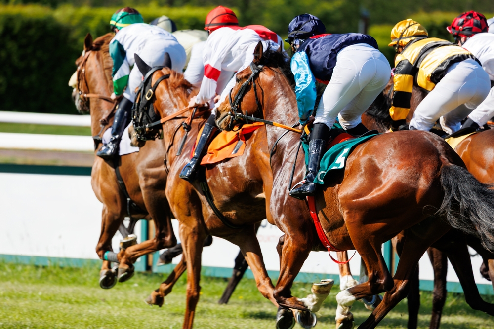 Journalistes et caméras sur un hippodrome français, illustrant le rôle des médias dans l’évolution du monde des courses.