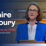 Claire Thoury élue présidente du CESE lors de la séance plénière du 20 mai 2026, prononçant son discours d’installation.