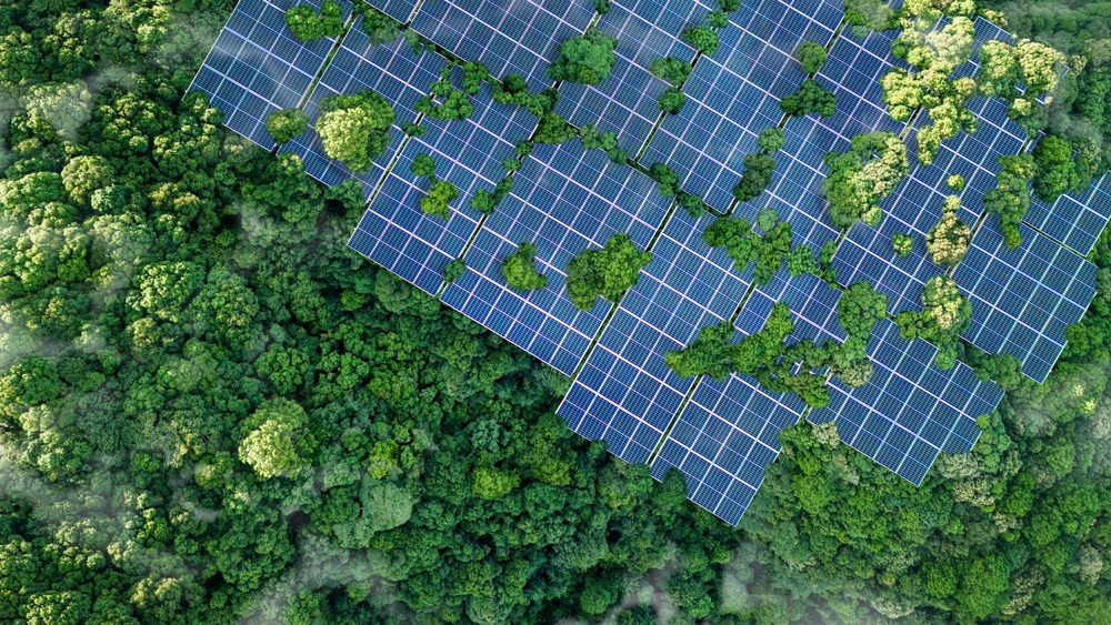 Illustration d’un projet hybride combinant centrale photovoltaïque et batterie, développé par Elements, optimisé par Eclipse et financé par Crédit Agricole Transitions & Énergies.