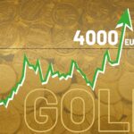 Lingots d'or et courbe de progression du cours de l'or en bourse